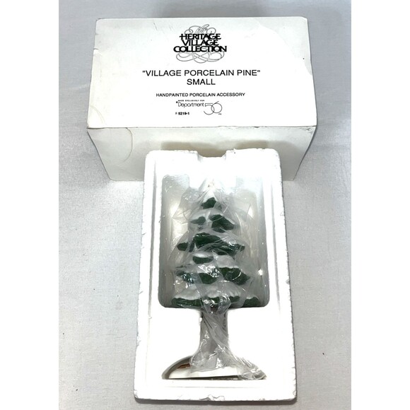 Vtg Dept 56 7' Porcelain Snow Covered Pine Tree New England / Heritage Village - Picture 2 of 5